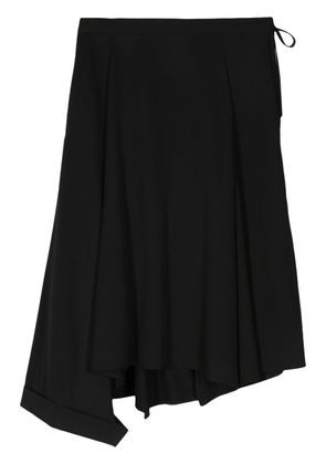 Yohji Yamamoto asymmetric wool midi skirt - Black