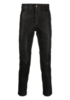 Salvatore Santoro skinny-cut sheepskin trousers - Black