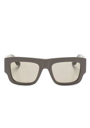 Alexander McQueen Eyewear logo-engraved square-frame sunglasses - Brown
