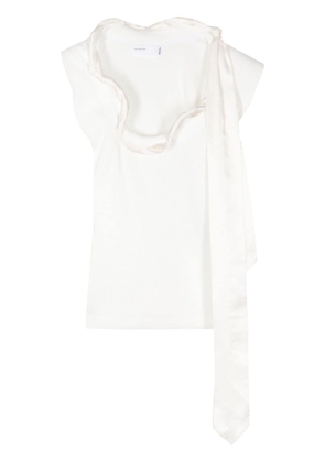 Toga scarf-detail ruffle-trim blouse - White