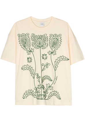 Nanushka Wren floral-embroidered T-shirt - Neutrals
