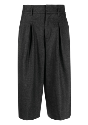 P.A.R.O.S.H. pleat-detail wide-leg shorts - Grey