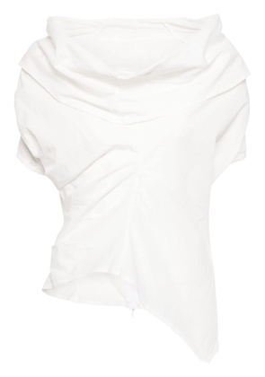 Marc Le Bihan draped asymmetric cotton blouse - White
