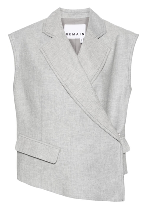 REMAIN asymmetric mélange wrap waistcoat - Grey