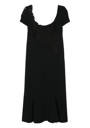 Ermanno Scervino floral lace appliqué midi dress - Black