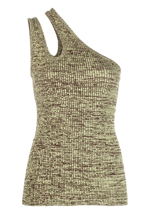 REMAIN one-shoulder marl-knit vest - Green