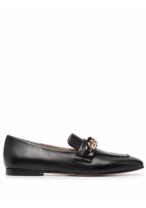 Scarosso Nicole chain-embellished leather loafers - Black