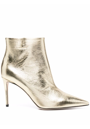 Scarosso x Brian Atwood Anya metallic-effect ankle boots - Gold
