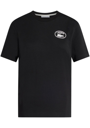 Lacoste black logo-patch cotton T-shirt