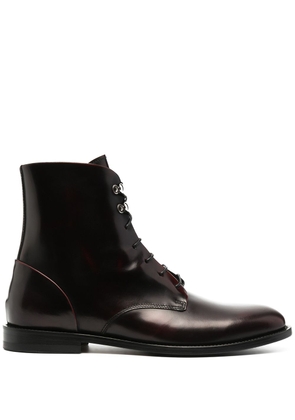 Scarosso Eva lace-up leather boots - Red