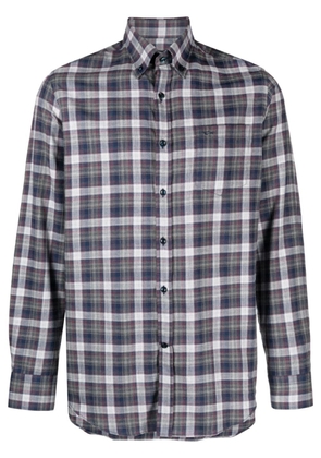 Paul & Shark logo-embroidered checkered cotton shirt - Grey