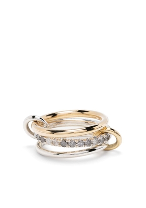 Spinelli Kilcollin 18kt yellow gold diamond Petunia three-band ring