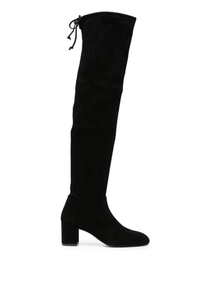 Stuart Weitzman Yulianaland 60mm tie-fastening suede boots - Black