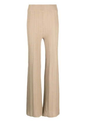 REMAIN Soleima knitted flared trousers - Neutrals