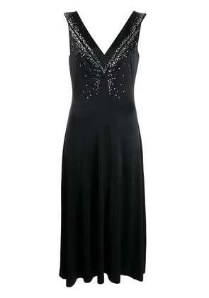 Rabanne embellished V-neck dress - Black