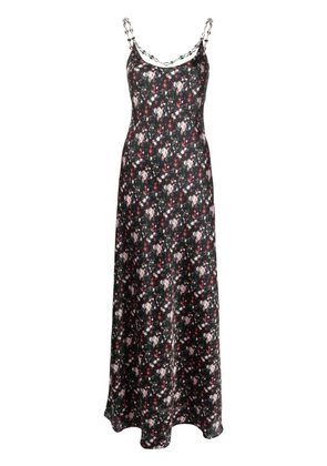Rabanne floral-print chain-link maxi dress - Black