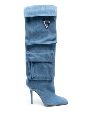 The Attico Sienna 105mm denim boots - Blue