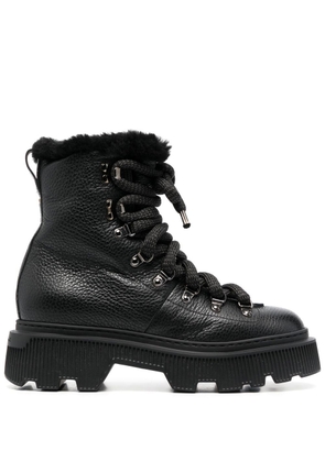 Santoni lace-up ankle boots - Black
