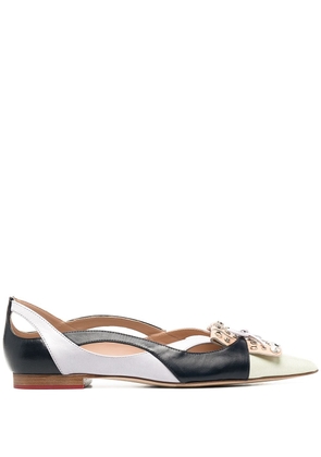 Scarosso bow-detail pointed-toe ballerina shoes - Neutrals