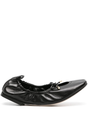 Scarosso Margot leather ballerina shoes - Black