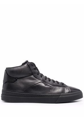 Santoni high-top leather sneakers - Black