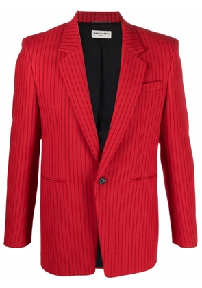 Saint Laurent pinstripe-pattern single-breasted blazer - Red