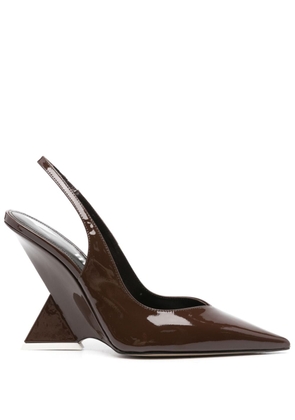 The Attico Cheope 105mm leather pumps - Brown