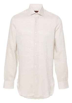 Barba long-sleeve linen shirt - Neutrals