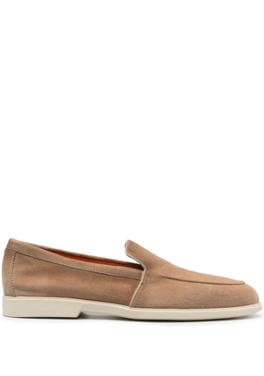Santoni almond suede loafers - Brown