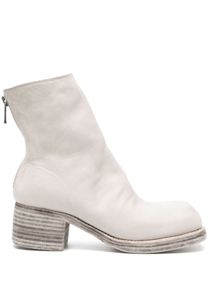 Guidi square-toe leather ankle boots - Grey