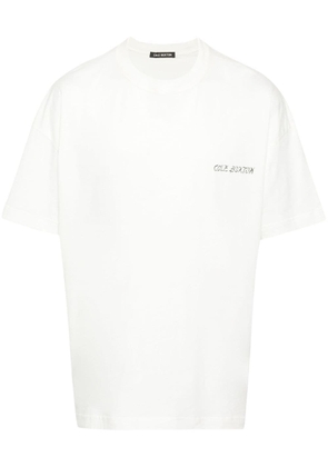 COLE BUXTON Flame logo-print cotton T-shirt - White