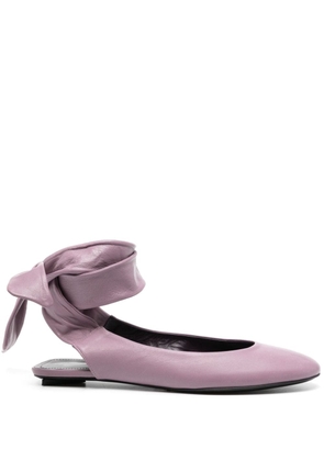 The Attico Cloe leather ballerina shoes - Purple