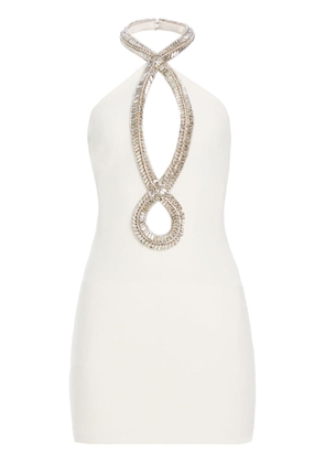 Retrofete Wynn crystal embellishments mini dress - White
