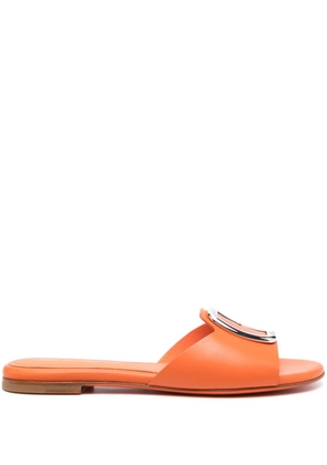Santoni decorative-buckle leather sandals - Orange