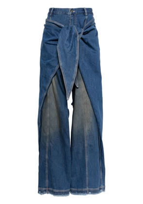 ACT Nº1 draped wide-leg jeans - Blue