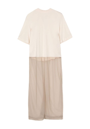 Toga panelled short-sleeve dress - Neutrals