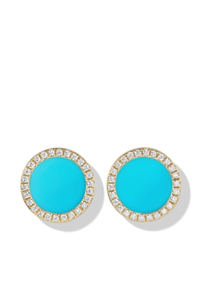 David Yurman 18kt yellow gold Petite DY Elements turquoise diamond stud earrings