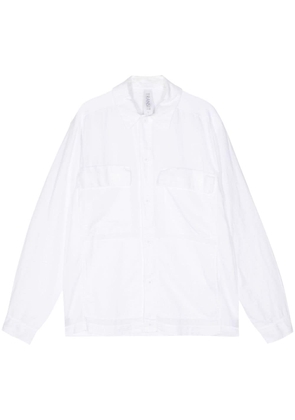 Transit long-sleeve cotton-linen blend shirt - White