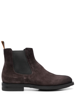 Santoni round-toe suede ankle boots - Brown