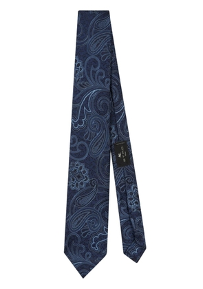 ETRO paisley-jacquard silk tie - Blue