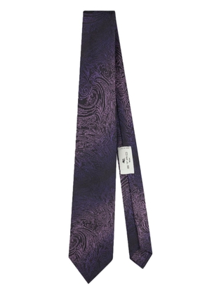 ETRO purple jacquared silk tie