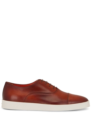 Santoni leather lace-up loafers - Brown