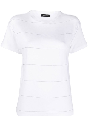 Fabiana Filippi bead-embellished short-sleeve T-shirt - White