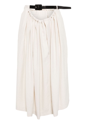 Toga belted twill skirt - White