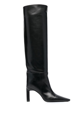 The Attico leather knee-length boots - Black