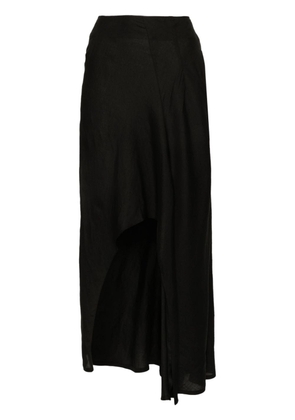 Yohji Yamamoto pleat-detail asymmetric skirt - Black