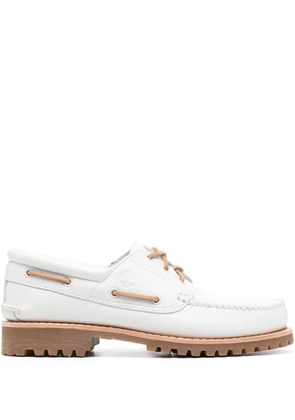 Timberland leather boat shoes - White