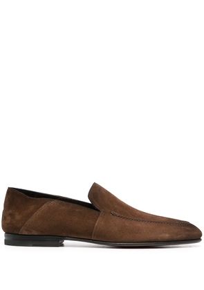 Santoni suede leather loafers - Brown