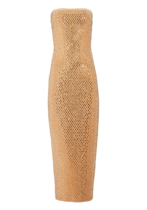 Retrofete Boa Embellished knit long dress - Gold