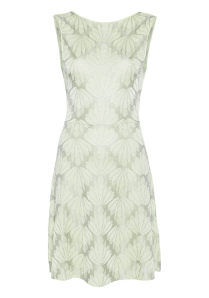 Emporio Armani floral-jacquard sleeveless minidress - Green